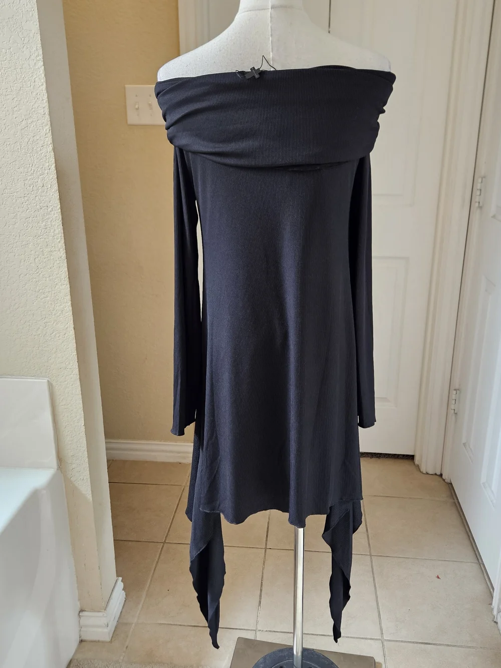 Killstar Ribbed Off-Shoulder Asymmetrical Top Or Dress – Size XL (New With Tags) - Picture 9 of 11